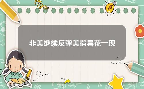 非美继续反弹美指昙花一现