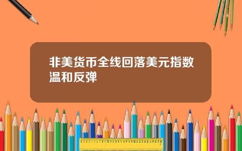 非美货币全线回落美元指数温和反弹