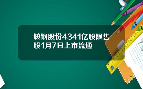 鞍钢股份4341亿股限售股1月7日上市流通