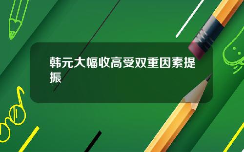 韩元大幅收高受双重因素提振