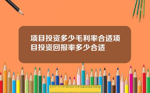 项目投资多少毛利率合适项目投资回报率多少合适