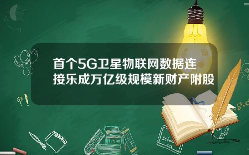 首个5G卫星物联网数据连接乐成万亿级规模新财产附股