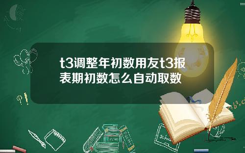 t3调整年初数用友t3报表期初数怎么自动取数