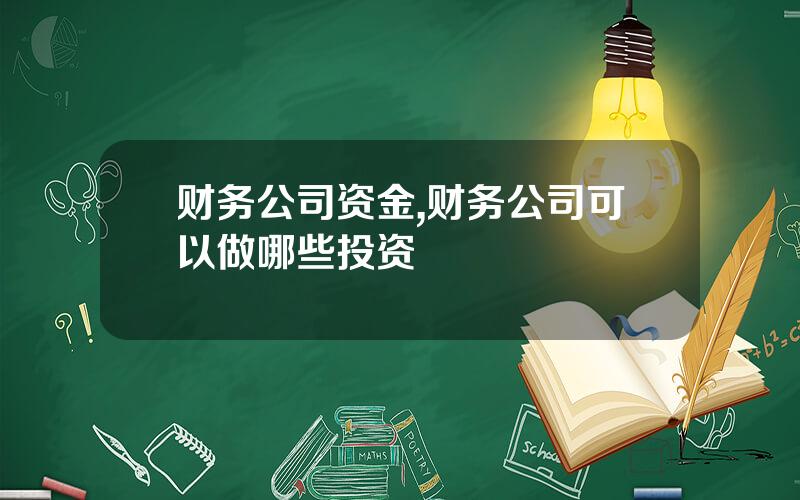 财务公司资金,财务公司可以做哪些投资