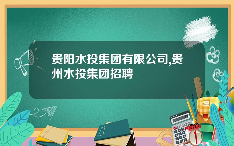 贵阳水投集团有限公司,贵州水投集团招聘