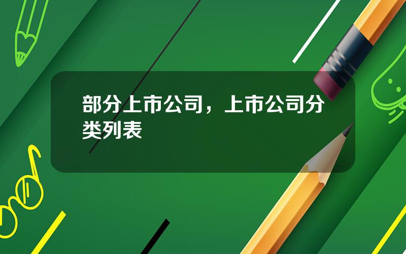 部分上市公司，上市公司分类列表