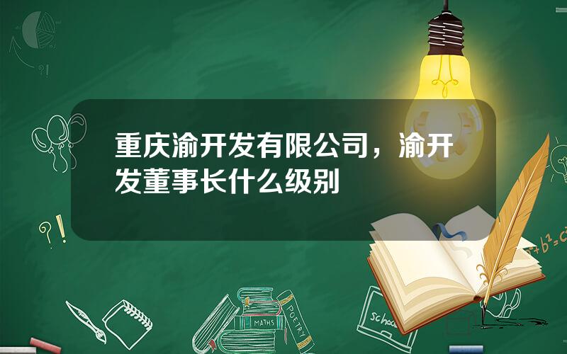 重庆渝开发有限公司，渝开发董事长什么级别