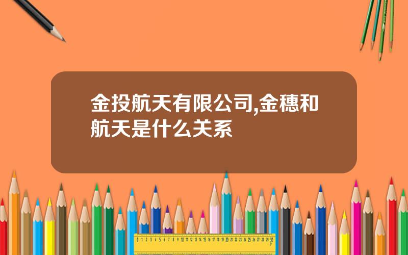 金投航天有限公司,金穗和航天是什么关系
