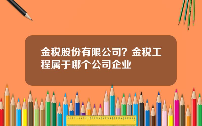 金税股份有限公司？金税工程属于哪个公司企业