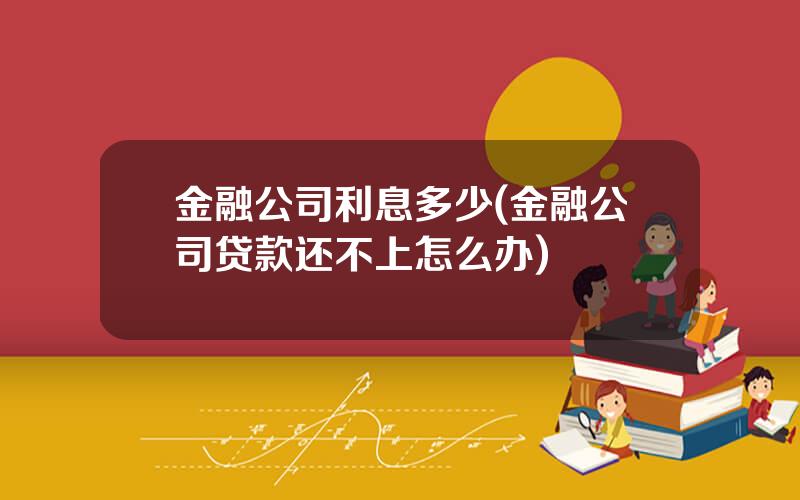 金融公司利息多少(金融公司贷款还不上怎么办)