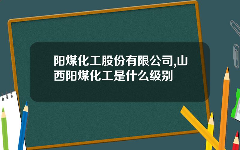 阳煤化工股份有限公司,山西阳煤化工是什么级别