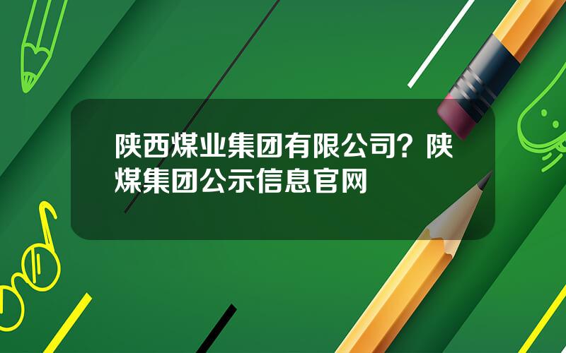 陕西煤业集团有限公司？陕煤集团公示信息官网