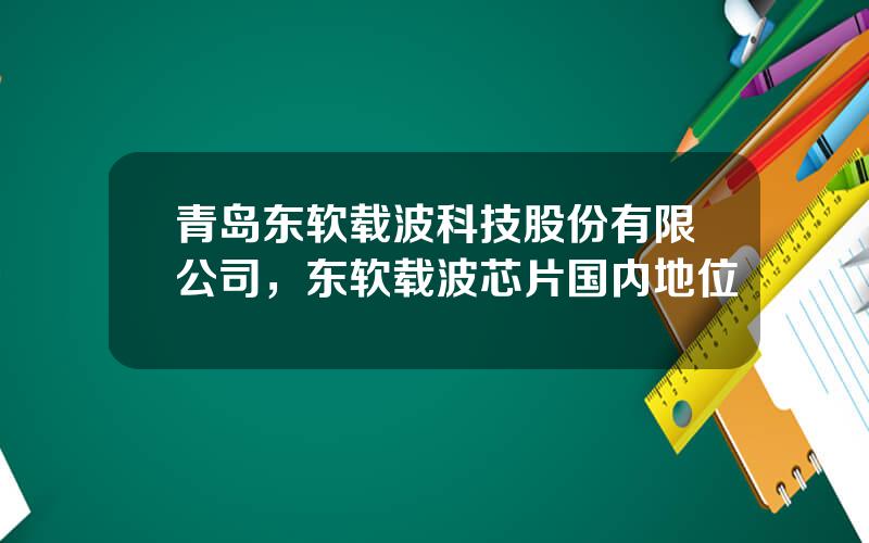青岛东软载波科技股份有限公司，东软载波芯片国内地位